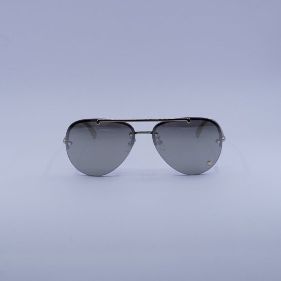 Versace VE2231 12526G Sunglasses Pale Gold Aviator Frame, Grey Lenses - Picture 2 of 11